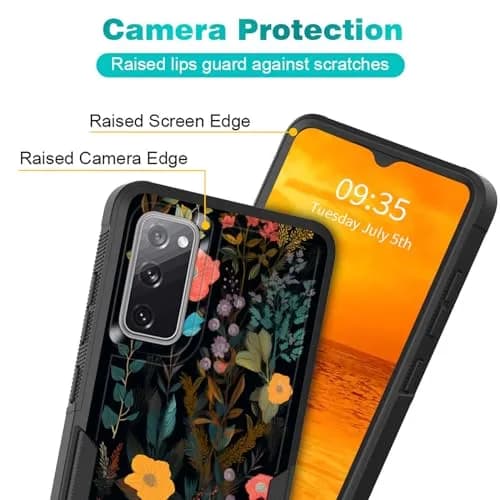 KJFHDJFDH Galaxy S20 FE 2022 Case | Dual Layer Shockproof Floral Design thumbnail 4