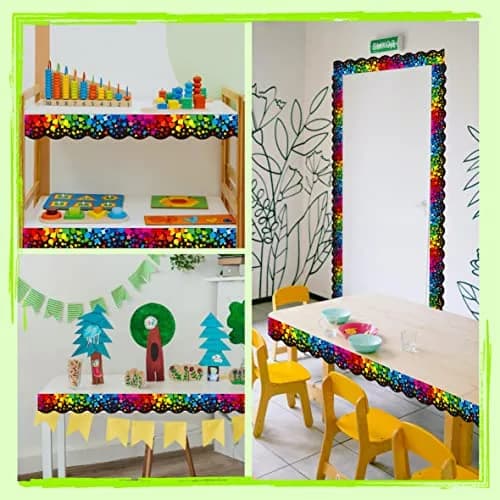 ERKE 60 Feet Bulletin Board Borders | Self Adhesive Confetti Rolled Border for Classroom & Office Walls thumbnail 7