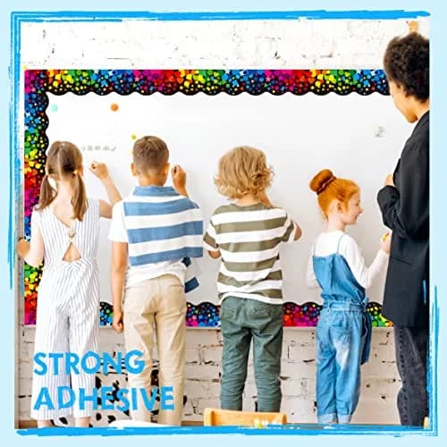 ERKE 60 Feet Bulletin Board Borders | Self Adhesive Confetti Rolled Border for Classroom & Office Walls thumbnail 3