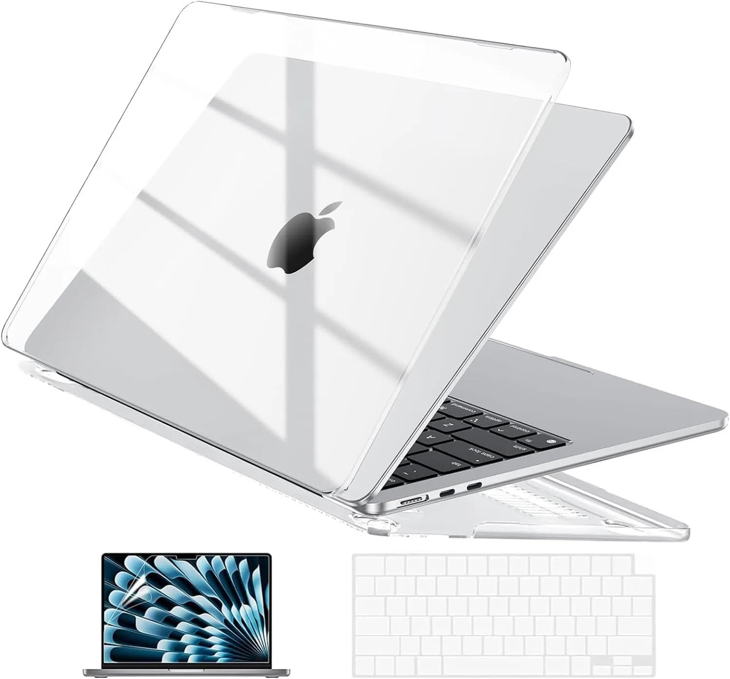 EooCoo Case for MacBook Air 13 inch 2022-2026 | Crystal Clear Slim Hard Shell — Crystal Clear