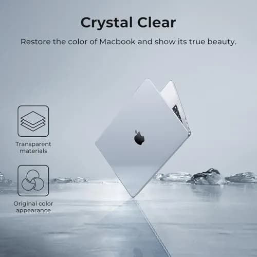 EooCoo Case for MacBook Air 13 inch 2022-2026 | Crystal Clear Slim Hard Shell thumbnail 3