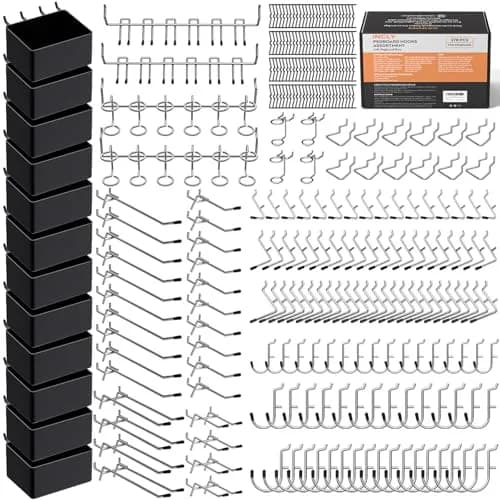 INCLY 278-Piece Pegboard Accessories Organizer Kit with Bins and Hooks | 10.7" L x 9" W x 4.3" H — 278 PCS