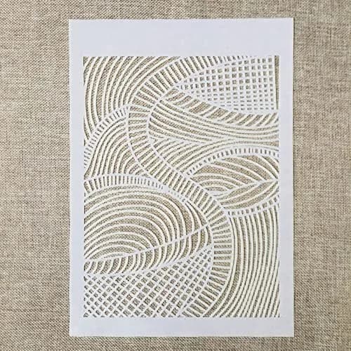 TIAMECH 6 Pcs A4 Reusable Geometric Texture Stencils for Painting | Abstract Geometry Patterns, Easy to Clean, Eco-Friendly thumbnail 5