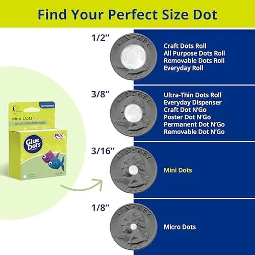 Glue Dots Mini Dots 3/16 inch | Strong Double-Sided Adhesive for Crafts & DIY Projects thumbnail 5