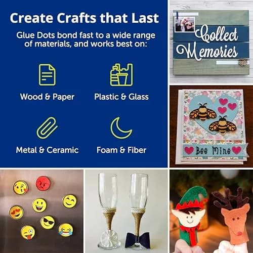 Glue Dots Mini Dots 3/16 inch | Strong Double-Sided Adhesive for Crafts & DIY Projects thumbnail 2