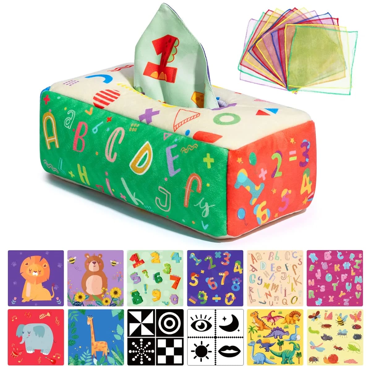 URMYWO Baby Tissue Box Toy, Montessori Baby Toys for 6-12 Months 1 Year Old Boy Girl | Sensory & Developmental Play — Large