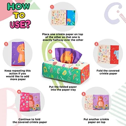 URMYWO Baby Tissue Box Toy, Montessori Baby Toys for 6-12 Months 1 Year Old Boy Girl | Sensory & Developmental Play thumbnail 3