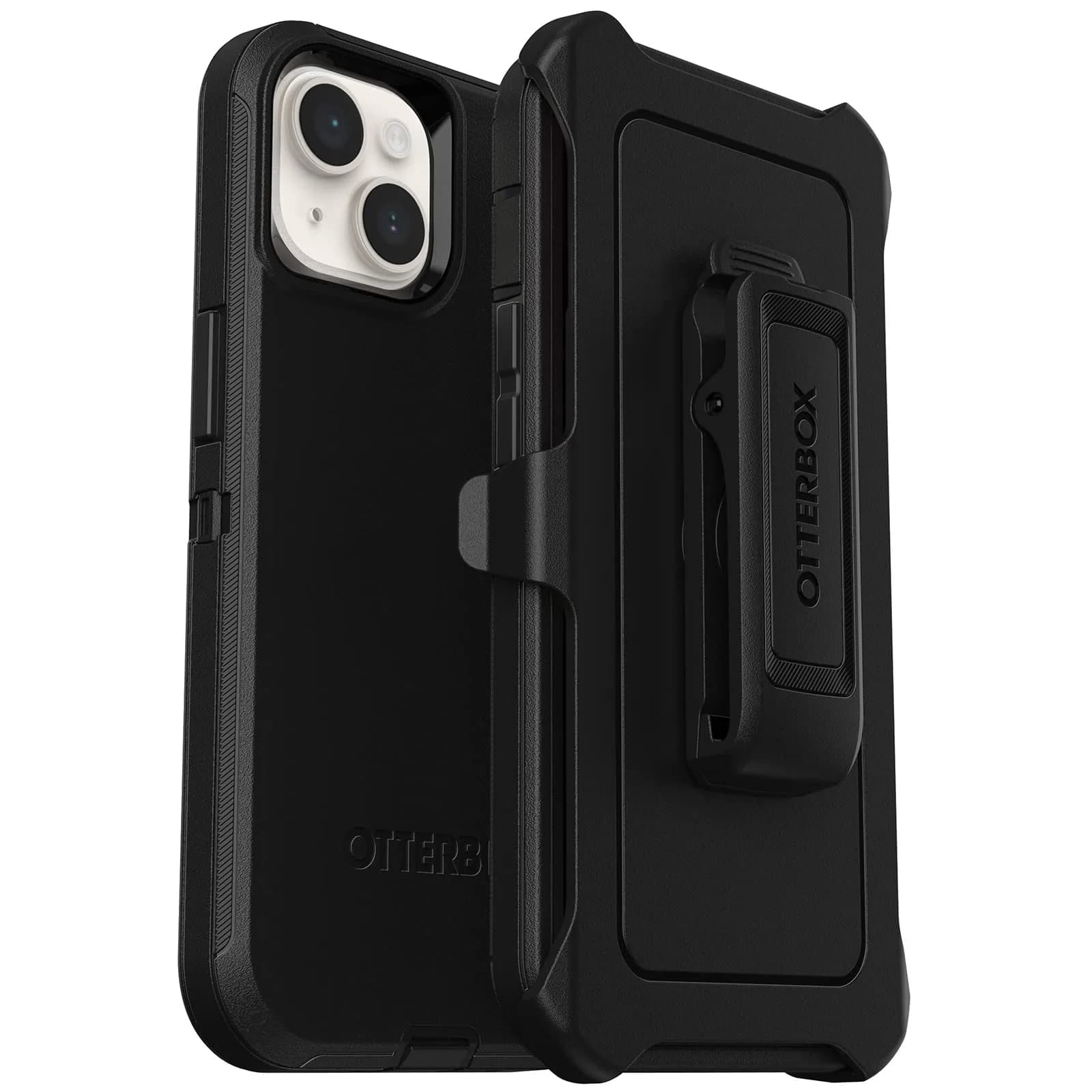 OtterBox Defender Series Case for iPhone 14 & iPhone 13 - Black, Rugged & Durable, with Port Protection & Holster Clip Kickstand (114 g / 0.25 lb) — Black