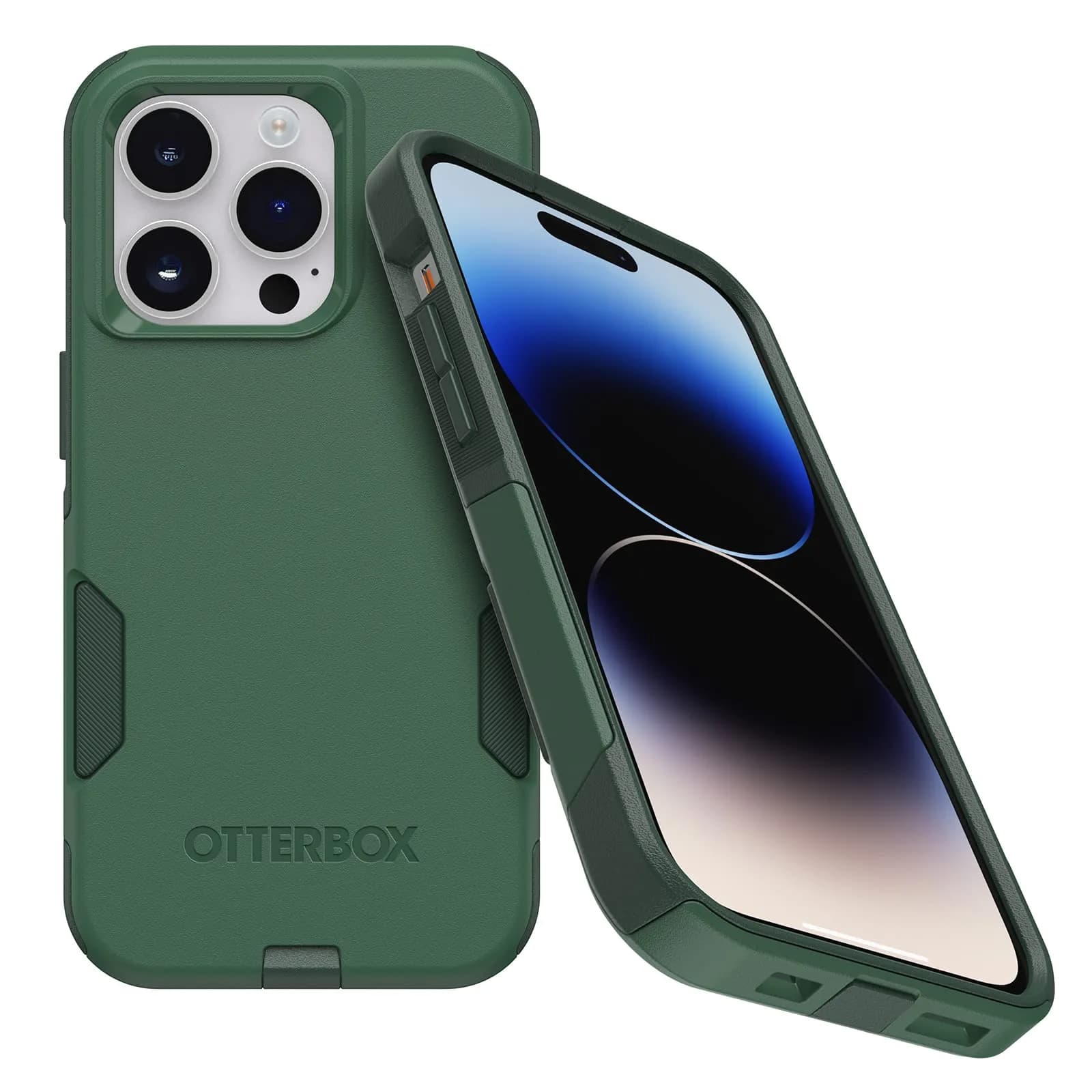 OtterBox Commuter Series Case for iPhone 14 Pro - Green | Slim & Tough, Antimicrobial, Port Protection — Green