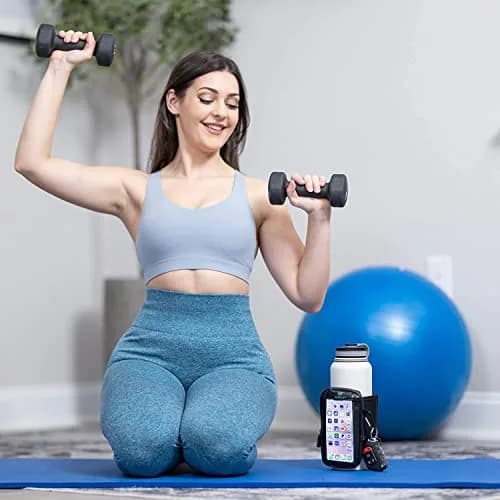 SHERLIX Water Bottle Pouch with Touchscreen Pocket & Carabiner - Black, 18-40 oz | Patented Design for Gym & Travel thumbnail 4