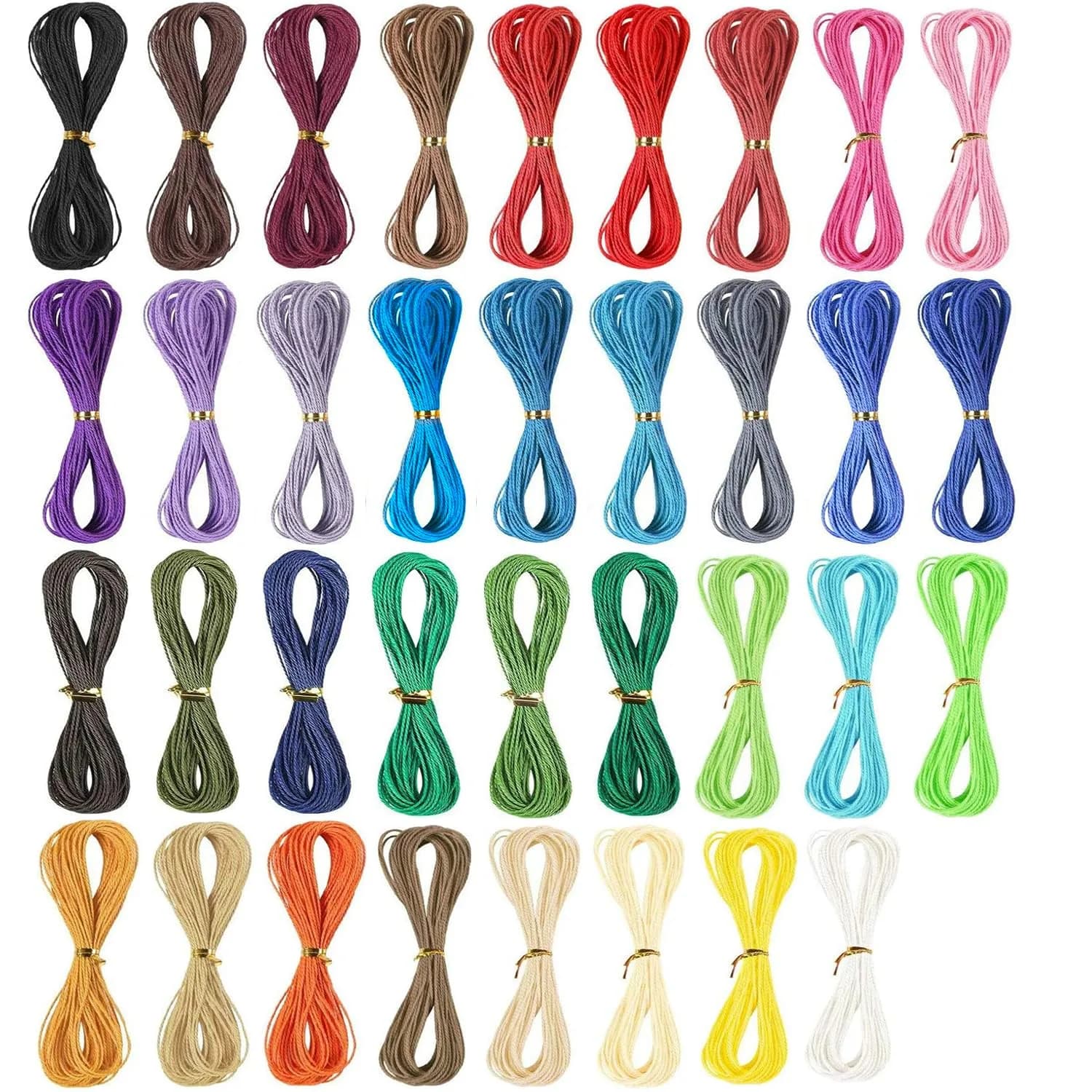 Phinicco 40 Colors 1mm Waxed Polyester Cord Bracelet Cord 900m (2953 ft) | Water-Resistant & Durable for Jewelry Making — 35 Colors