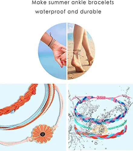 Phinicco 35 Colors 1mm Waxed Polyester Cord Bracelet Cord 700m (2300 ft) | Durable & Waterproof for Jewelry Making thumbnail 5