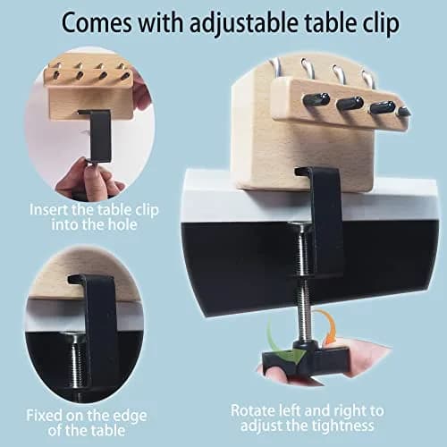 DAFENCHI Fringe Twister for Quickly Twisting | 4 Clips Wood Cord Maker Tool, Yarn Fringe Twister for Weaving, Tassel/Rope Making Machine thumbnail 3