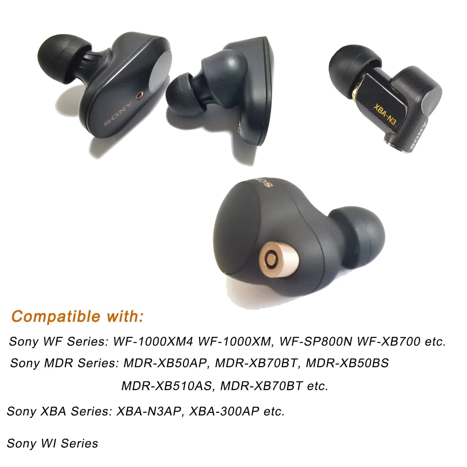 Mijusun Soft Silicone Ear Tips for Sony Earbuds – Universal Replacement Tips (4 Pairs, XS/S/M/L) - view 4
