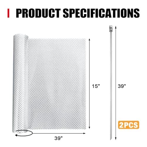 Peastorm Exhaust Heat Shield 15" x 39" | High-Temperature Aluminum Blocker thumbnail 2