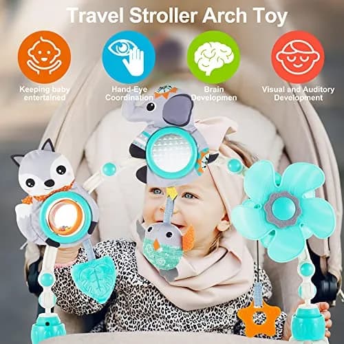Lynncare Adjustable Arch Bassinet Toys for Infant & Toddlers | Safe BPA-Free & Musical for Sensory Development thumbnail 2