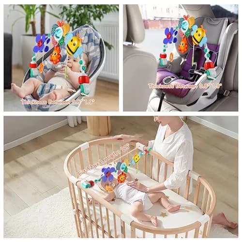 Lynncare Adjustable Arch Bassinet Toys for Infant & Toddlers, 531 g (1.17 lb) | BPA-Free, ASTM Certified thumbnail 5