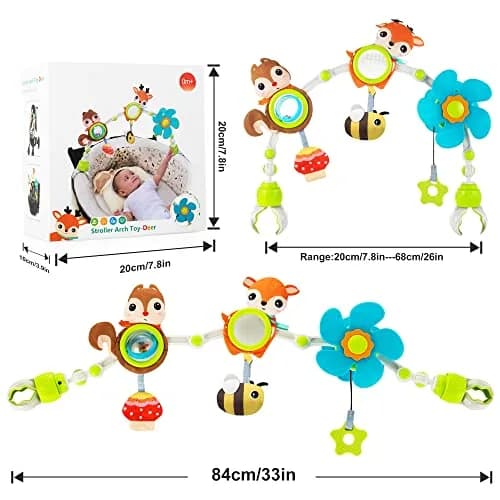 Lynncare Adjustable Arch Bassinet Toys for Infant & Baby | BPA-Free, Interactive Play for Motor Skills thumbnail 6