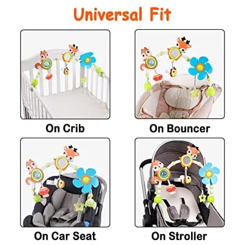 Lynncare Adjustable Arch Bassinet Toys for Infant & Baby | BPA-Free, Interactive Play for Motor Skills thumbnail 8