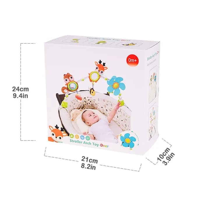 Lynncare Adjustable Arch Bassinet Toys for Infant & Toddlers with Musical Bee & Teether | Sensory Development - view 7