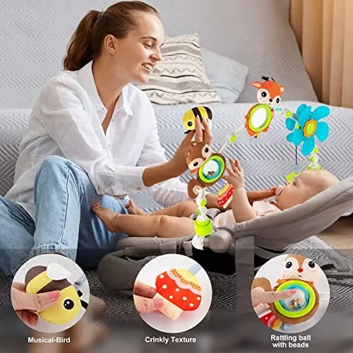 Lynncare Adjustable Arch Bassinet Toys for Infant & Baby | BPA-Free, Interactive Play for Motor Skills thumbnail 3