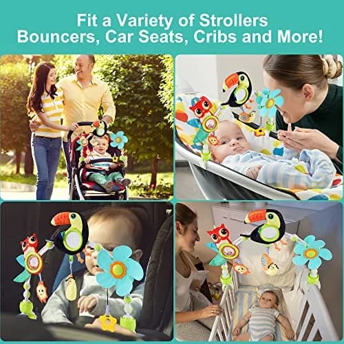 Lynncare Baby Arch Toy Adjustable Car Seat Toys Hanging Activity Toys | Stimulates Baby Senses & Motor Skills thumbnail 5