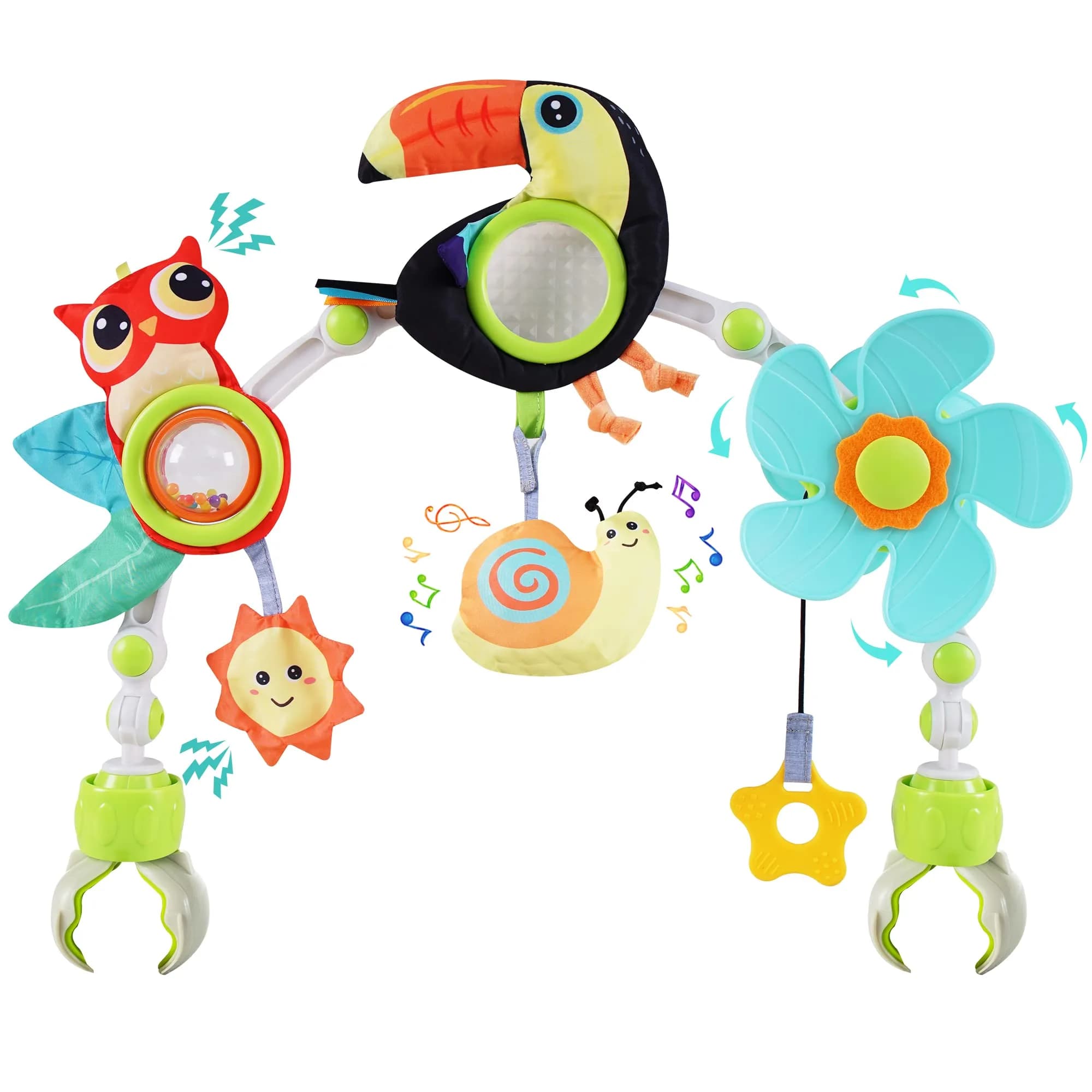 Lynncare Baby Arch Toy Adjustable Car Seat Toys Hanging Activity Toys | Stimulates Baby Senses & Motor Skills