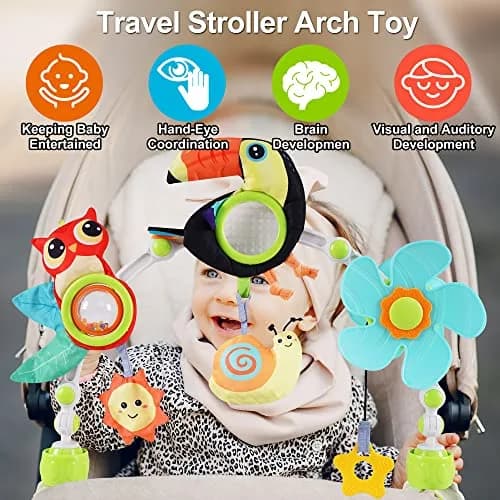 Lynncare Baby Arch Toy Adjustable Car Seat Toys Hanging Activity Toys | Stimulates Baby Senses & Motor Skills thumbnail 2