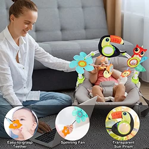 Lynncare Baby Arch Toy Adjustable Car Seat Toys Hanging Activity Toys | Stimulates Baby Senses & Motor Skills thumbnail 4