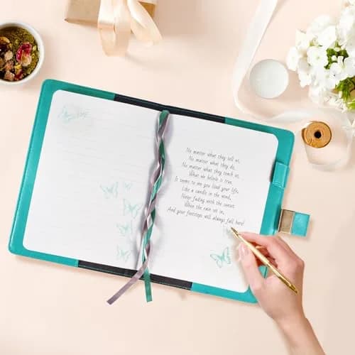Billtigif Diary with Lock, Leather Locking Journal for Women, Butterfly, A5 | Vintage Personal Organizer with Secret Password Lock thumbnail 4