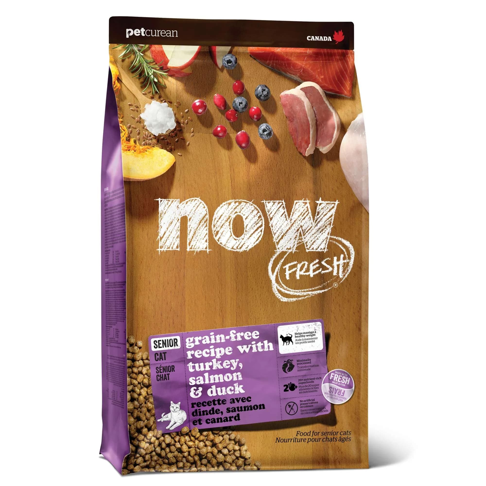 Now Fresh Senior Dry Cat Food, Turkey, Salmon & Duck, 16 lb | Grain-Free & Supports Aging Cats