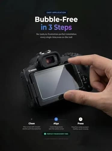 iDaPro Screen Protector for Canon EOS R50 V/R100/R10 | 9H Tempered Glass, Ultra Thin, HD Clarity thumbnail 6