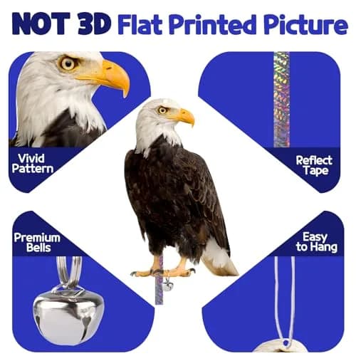 Kungfu Mall Flat Fake Owl Bird Deterrent 4PCS | Effective Pigeon & Squirrel Repellent for Gardens & Balconies thumbnail 2