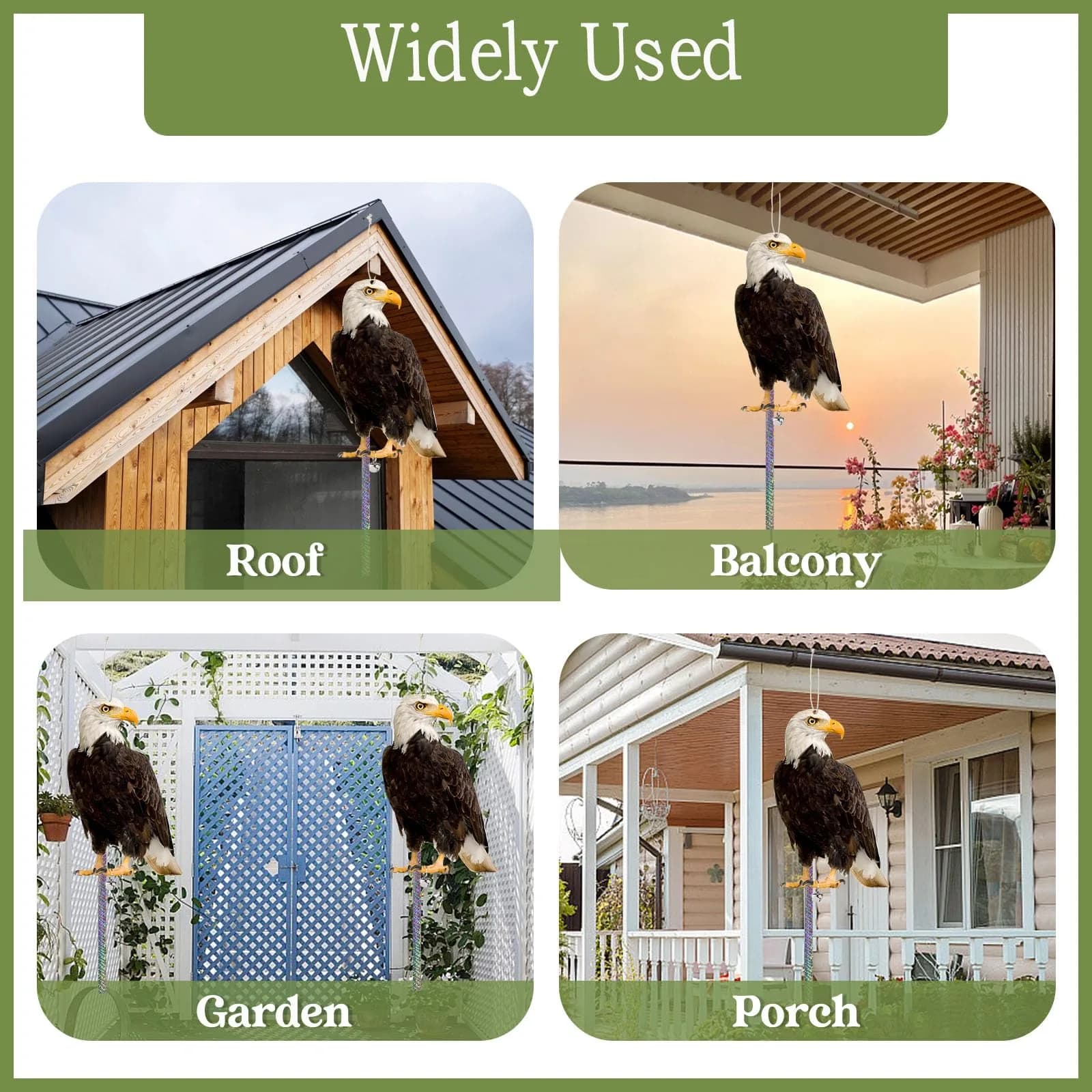 Kungfu Mall Flat Fake Owl Bird Deterrent 4PCS | Effective Pigeon & Squirrel Repellent for Gardens & Balconies - view 3