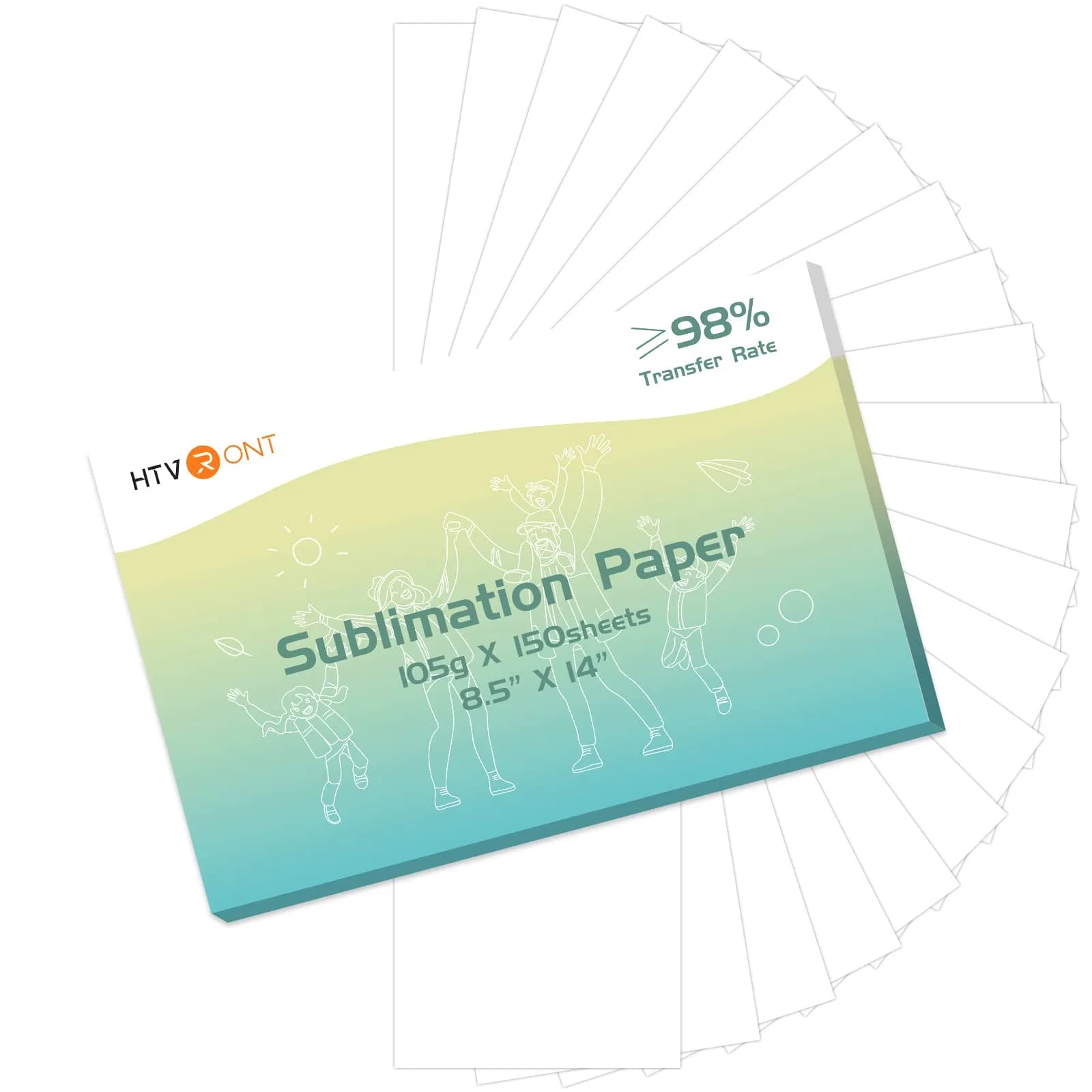 HTVRONT Sublimation Paper 8.5x14 Inches | Vibrant Ink Release for T-shirts & Mugs — 8.5"*14"