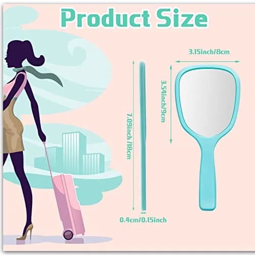 Vinsot Handheld Mirror 7.09 x 3.15 in | Small, Portable Makeup & Grooming Tool thumbnail 2