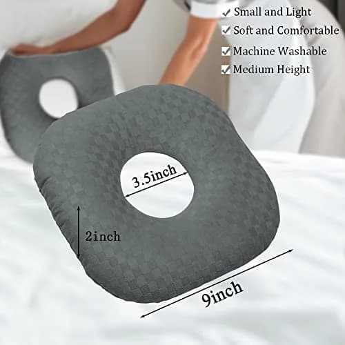 Wuronsa Ear Piercing Pillow with Hole for Cartilage Piercings | Adjustable, Breathable Cotton, Relieves Ear Pain (70-120 chars) thumbnail 3