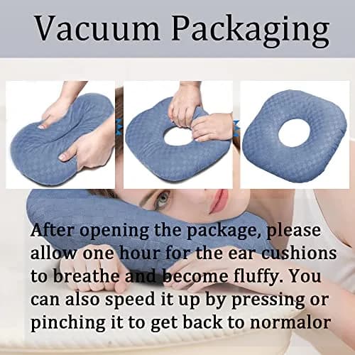 Wuronsa Ear Piercing Pillow with Hole | 23 cm (9") Blue Solid thumbnail 7