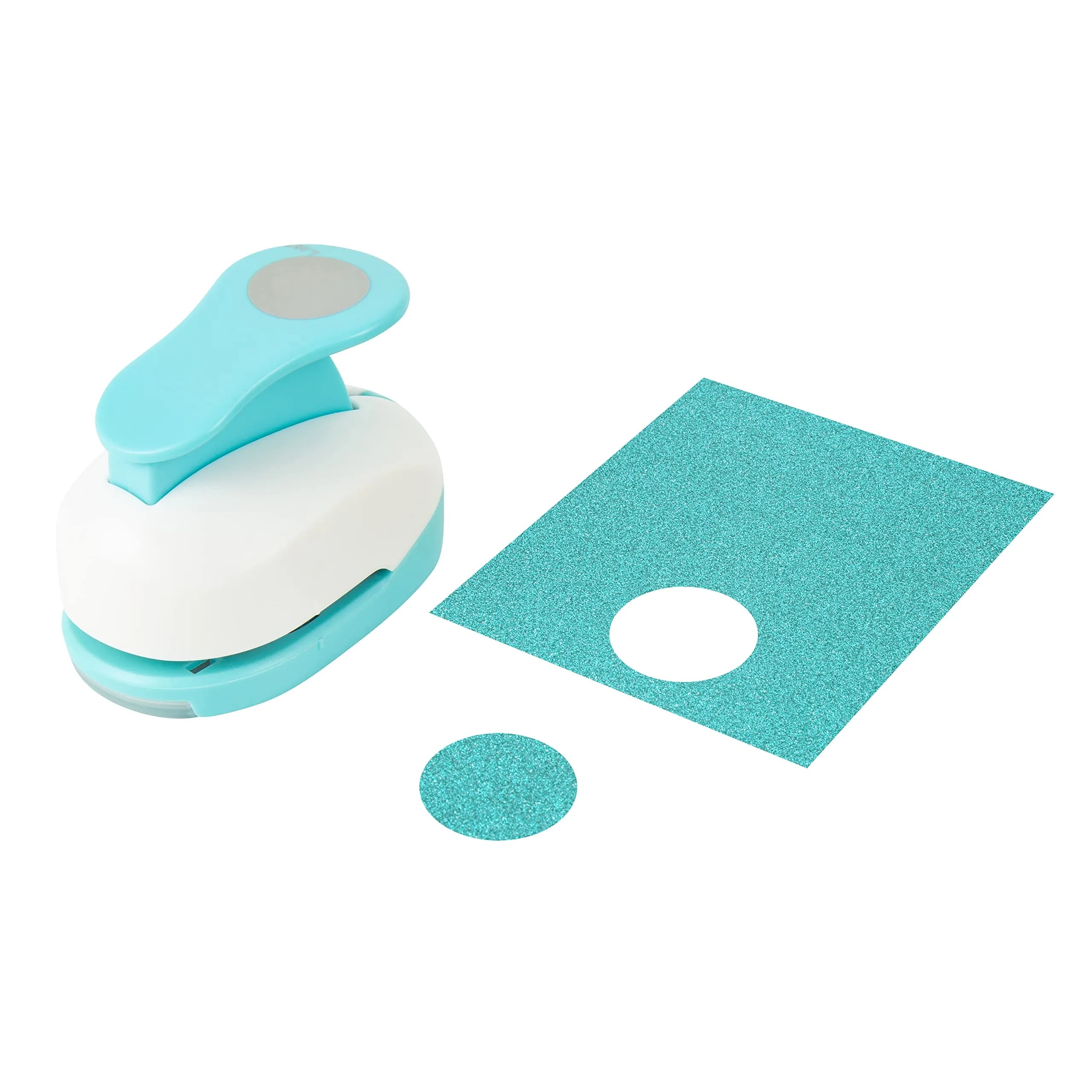 QIQQIKIN 1.18 inch (30mm) Blue Circle Puncher | Lever Action Craft Tool for Paper Crafts - view 2
