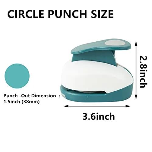 QIQQIKIN 1.5 Inch (38mm) Circle Hole Puncher | Durable Zinc Alloy Craft Cutter for Paper, Cardstock, Gift Wrap thumbnail 5