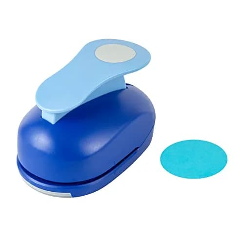 QIQQIKIN 2.5 inch (63.6mm) Blue Circle Hole Punch | Cuts Clean Circles for Crafts & Card Making thumbnail 2