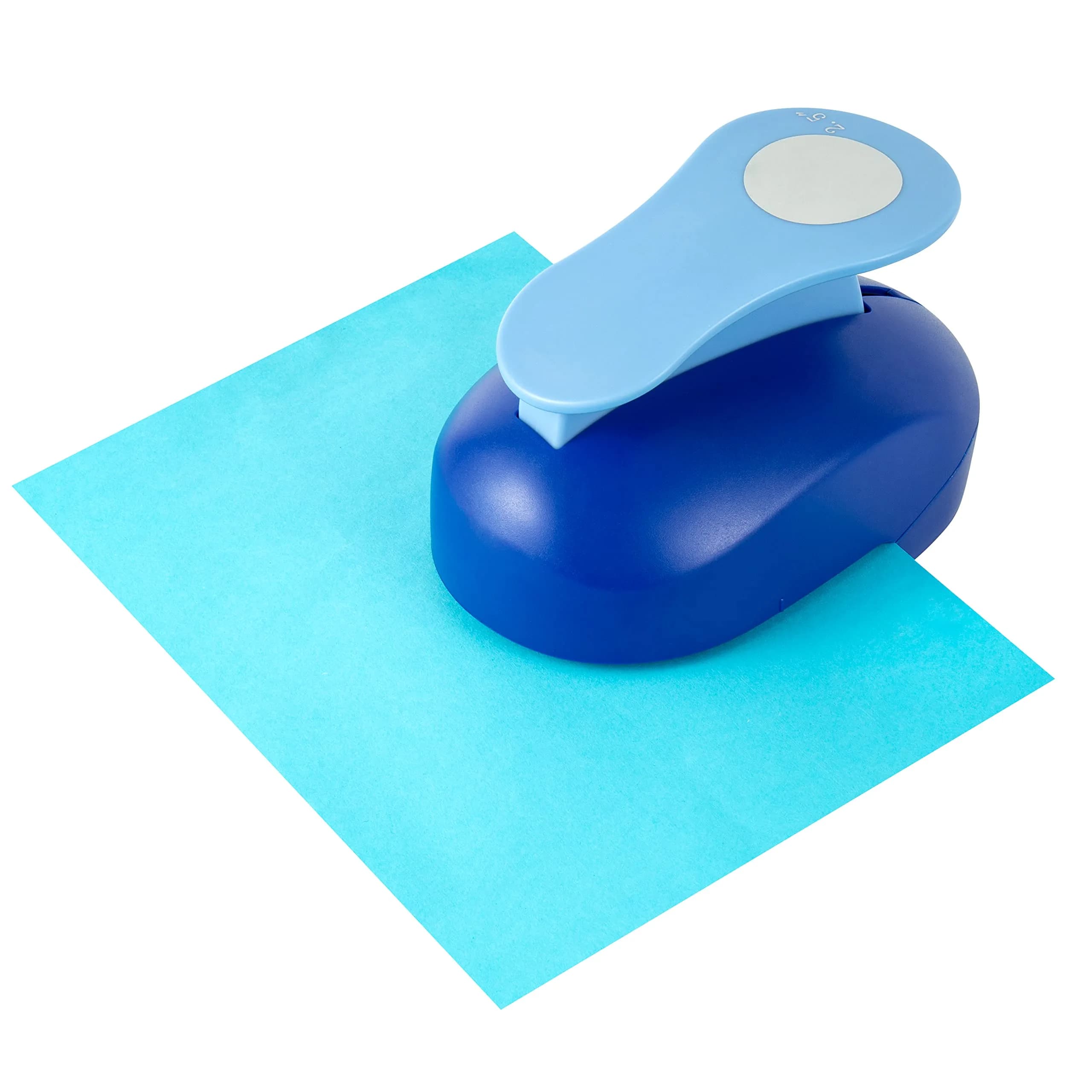 QIQQIKIN 2.5 inch (63.6mm) Blue Circle Hole Punch | Cuts Clean Circles for Crafts & Card Making - view 3