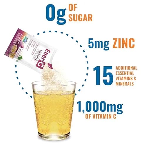 Ener-C Sugar Free Multivitamin Drink Mix - Passionfruit | No Sugar, 60 Count, All-Natural, Vegan, Gluten Free thumbnail 5