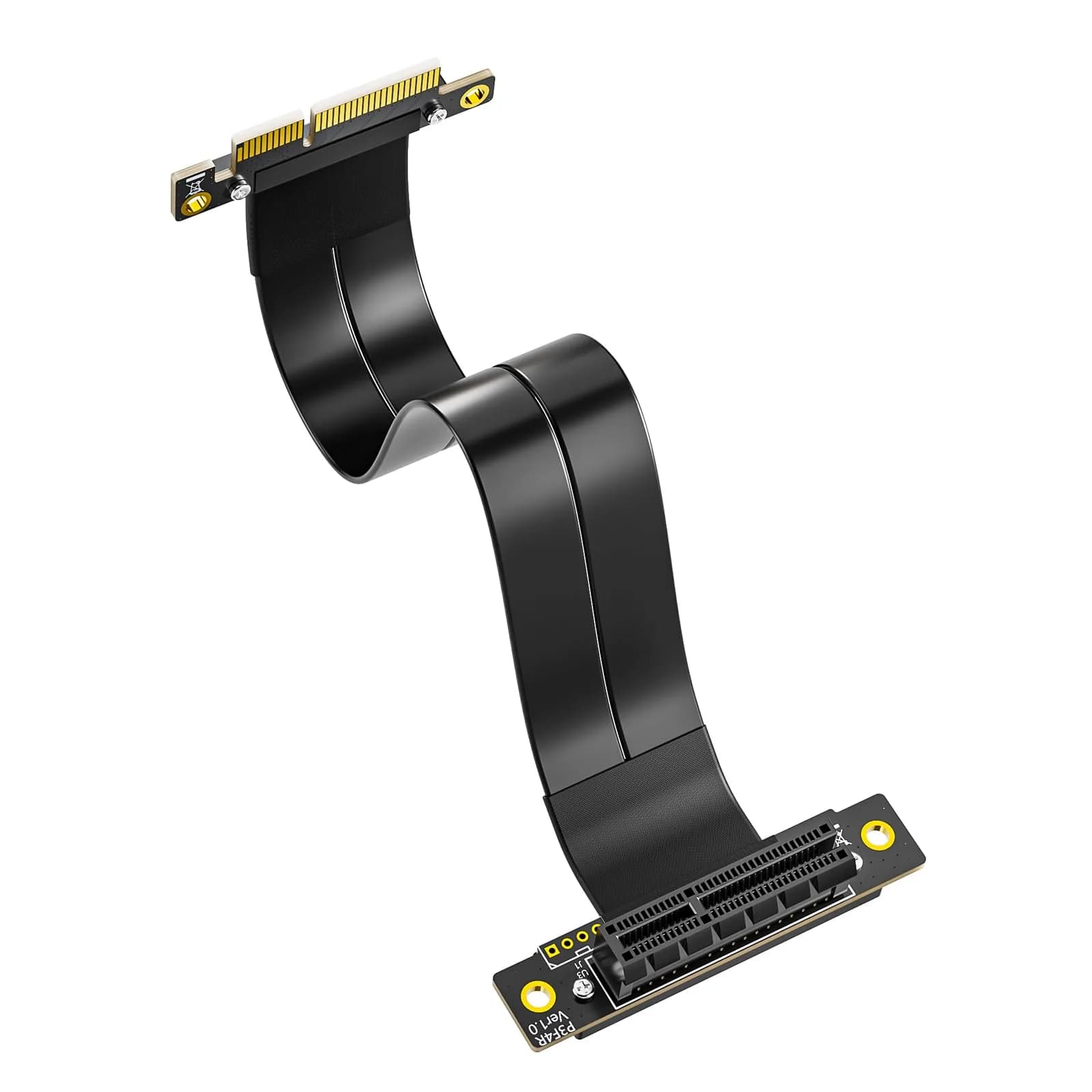 10Gtek PCIe 3.0 x4 Extension Cable, Male Straight to Female 90° Right-Angle, 15cm/0.49ft — 15cm/0.49ft