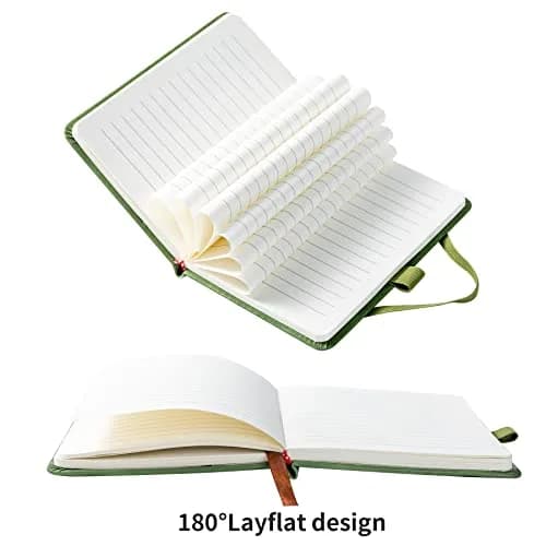 Animusphere Green 2Pack Pocket Notebook Small Notebook Journal Notebook 4 inches x 5.7 inches 200 Pages Leather Cover With Pen Holder Page Marker Ribbons thumbnail 7