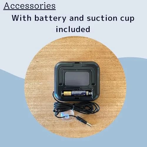 HATUSOKU Digital Thermometer with External Sensor, Magnet, Suction Cup, Water, Refrigerator & Aquarium Use (Black) | Large LCD Display thumbnail 7