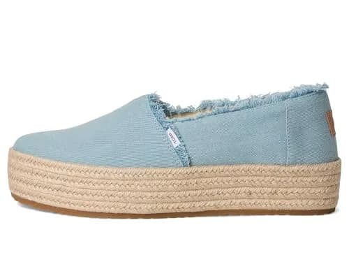 TOMS Women's Valencia Platform Espadrille 8.5 | Pastel Blue Washed Denim Casual Style thumbnail 5