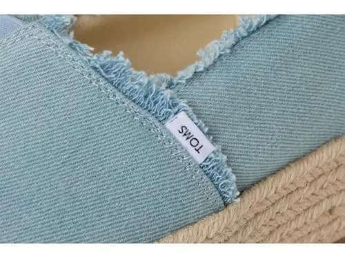 TOMS Women's Valencia Platform Espadrille 8.5 | Pastel Blue Washed Denim Casual Style thumbnail 7