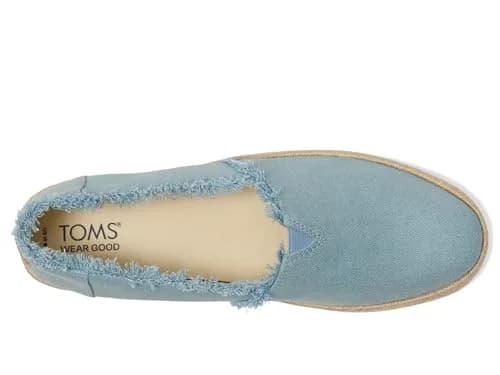 TOMS Women's Valencia Platform Espadrille 8 | Pastel Blue Washed Denim Casual Comfort thumbnail 2