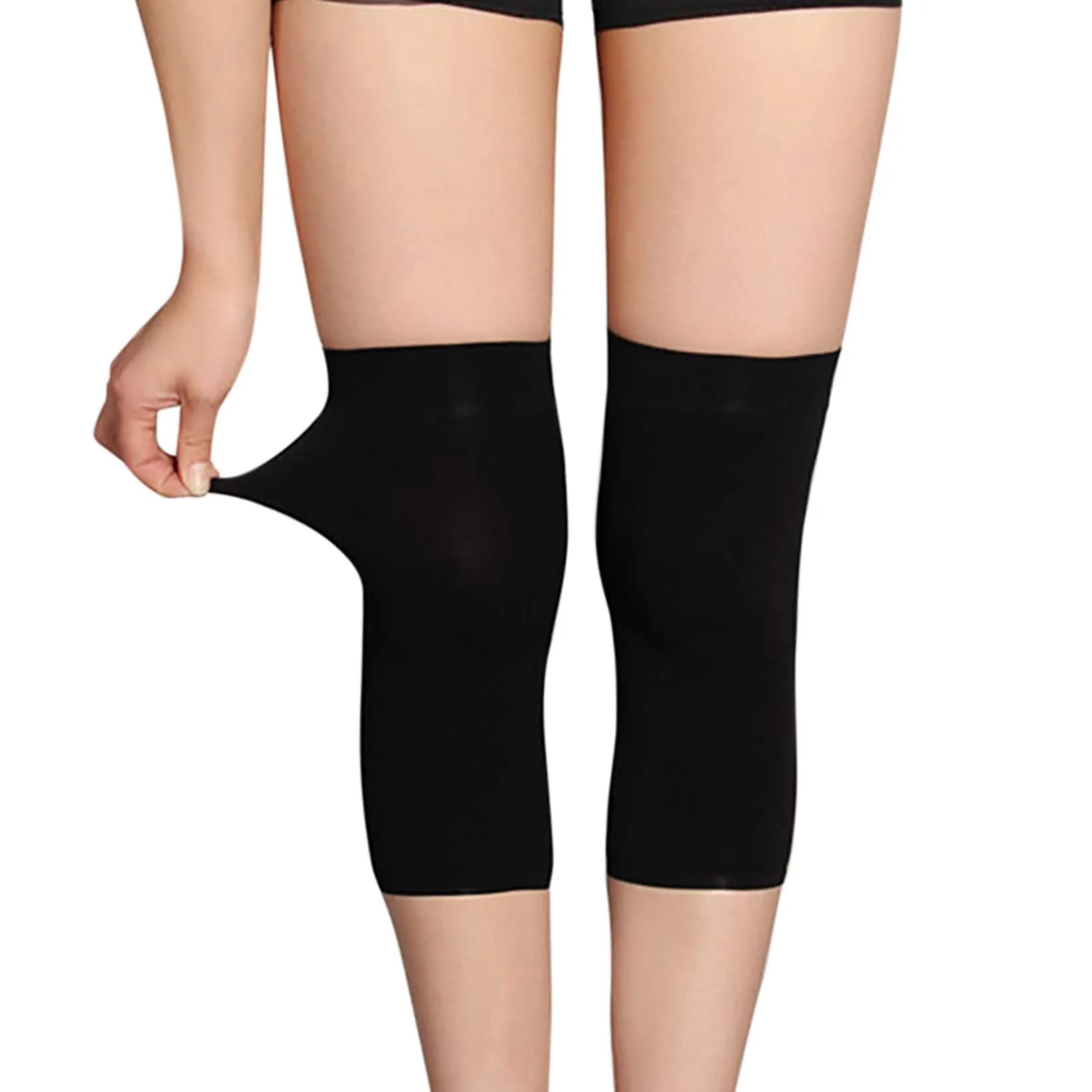 JUMISEE Khaki Cotton Knee Sleeves for Knee Support, Circulation & Pain Relief | Large (1 Pair) - view 3